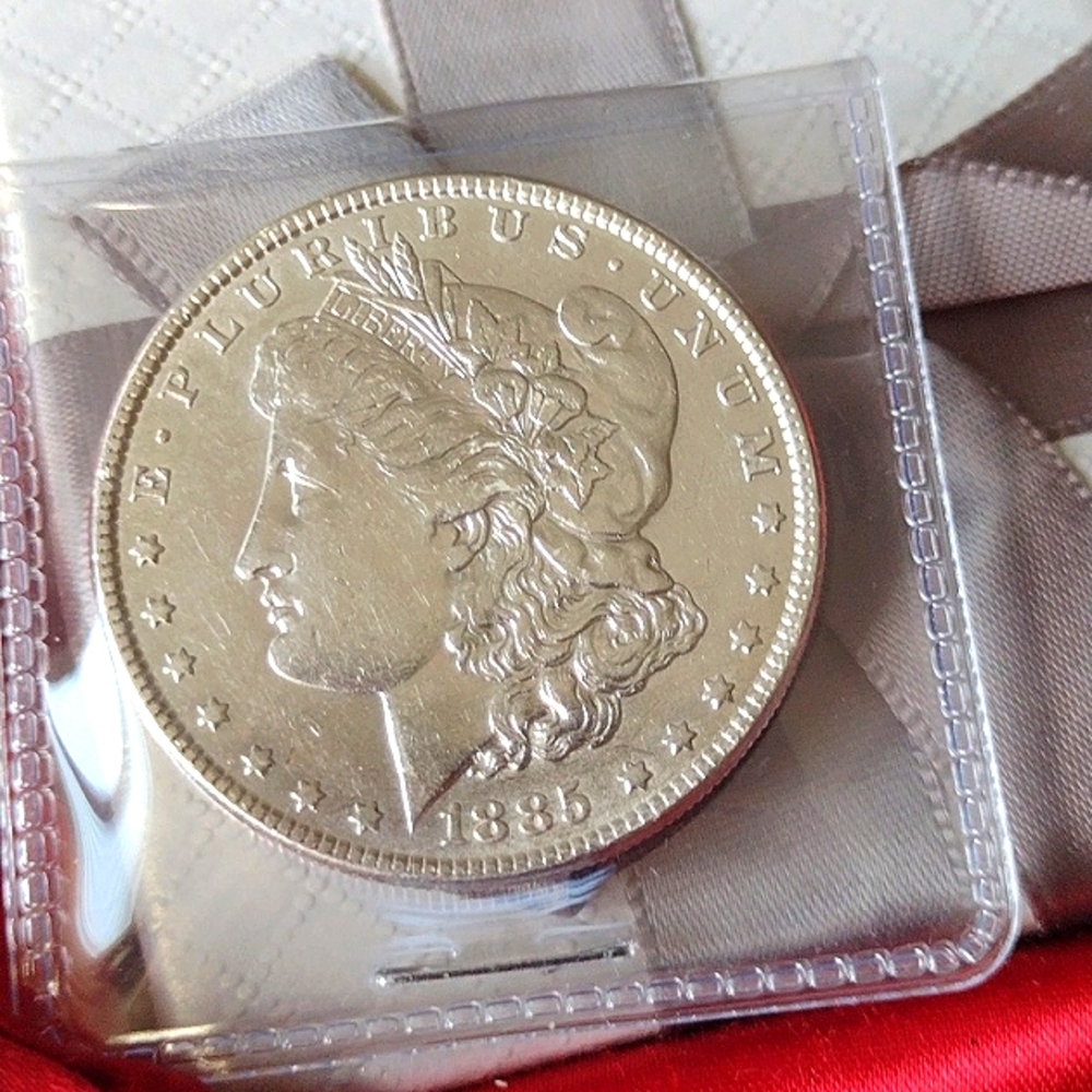 1885 AU-BU Philadelphia Morgan Silver Dollar Historical Registry Collection NWT